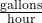 \frac{\text{gallons}}{\text{hour}}